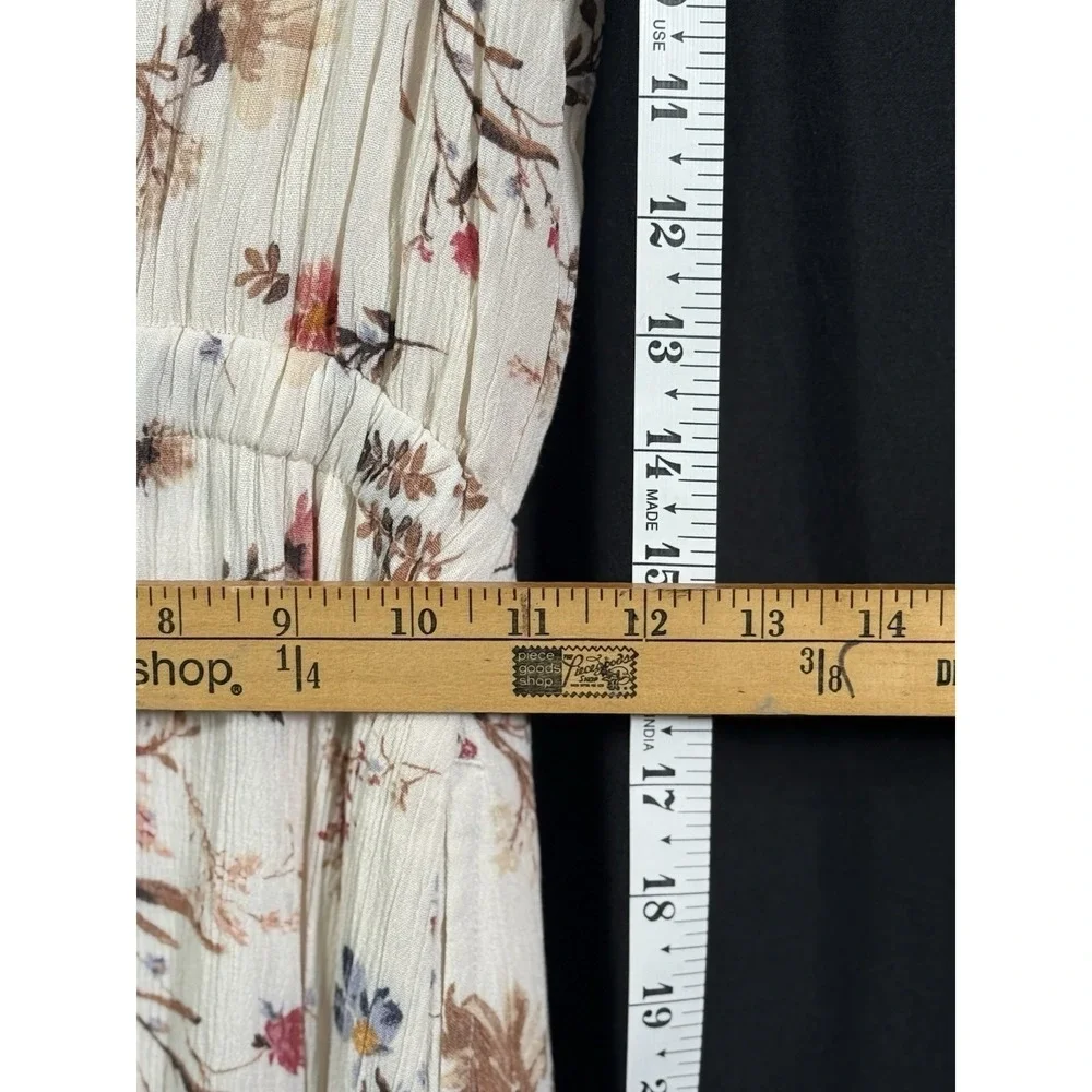 Abercrombie & Fitch Floral Maxi Sundress‎ Tie Neckline Buttons Flowy Womens S